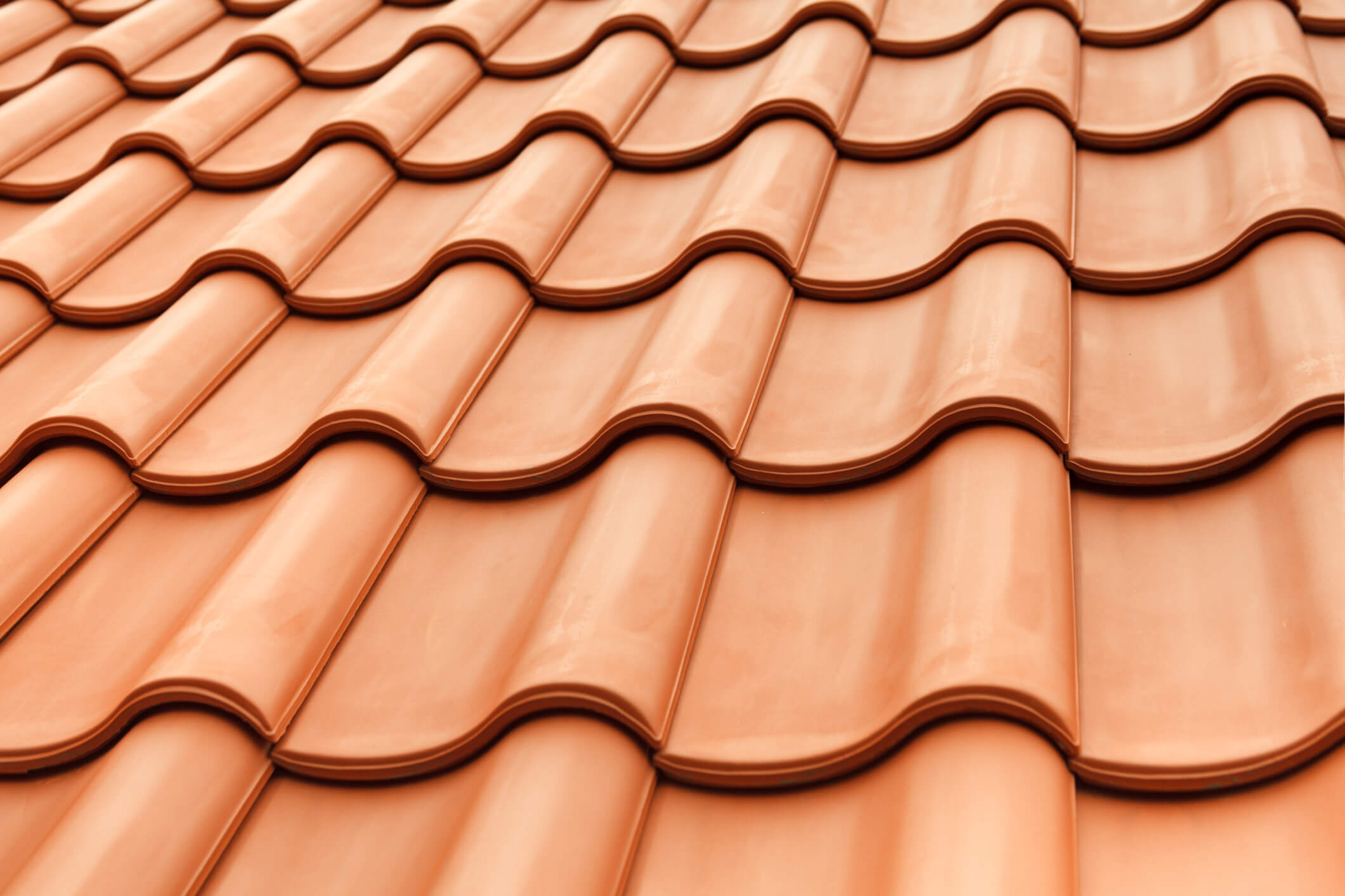 Closeup of new roof tiles